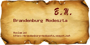 Brandenburg Modeszta névjegykártya
