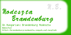 modeszta brandenburg business card